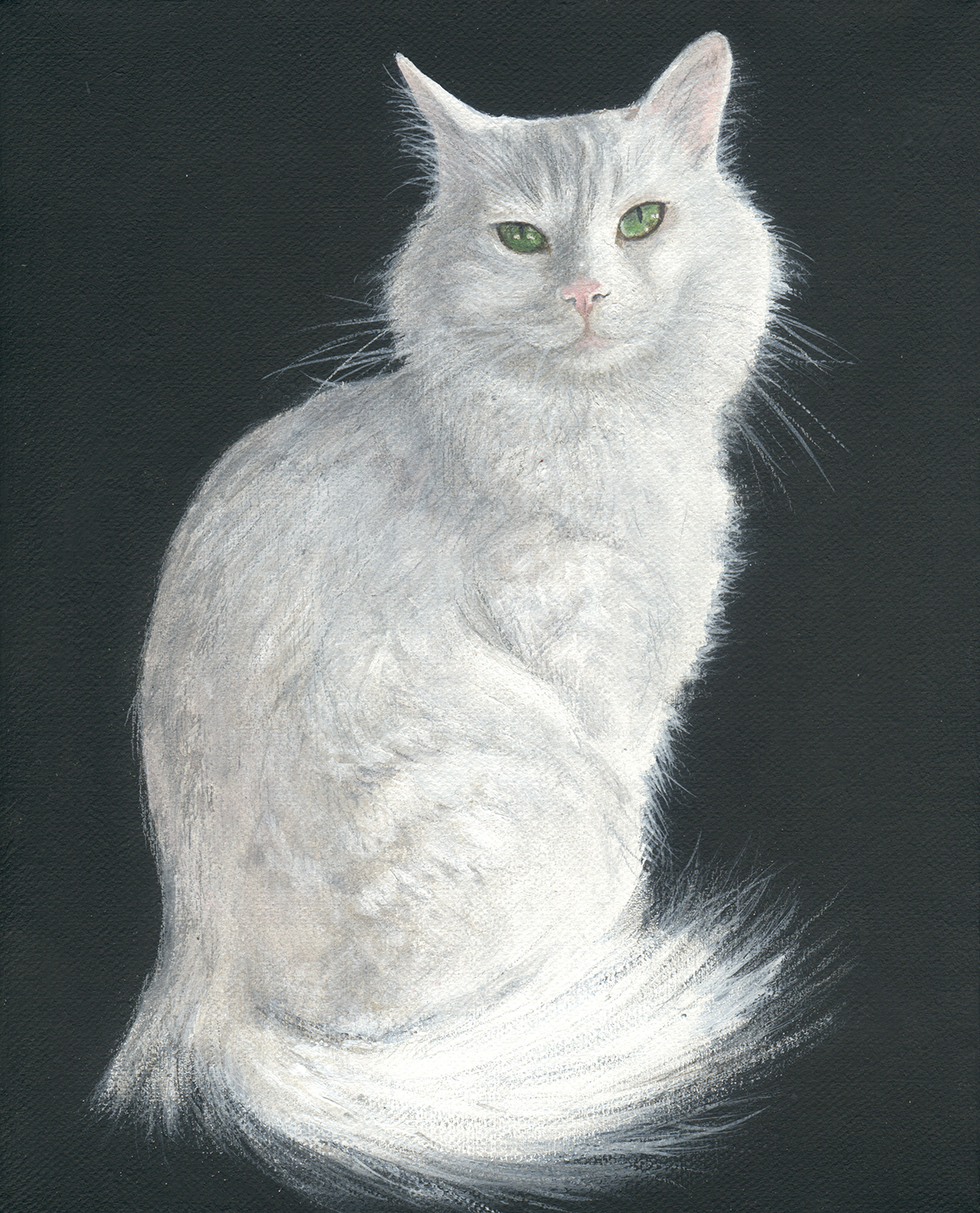 Commissioned dog portrait artwork — acrylic on canvas by Akit