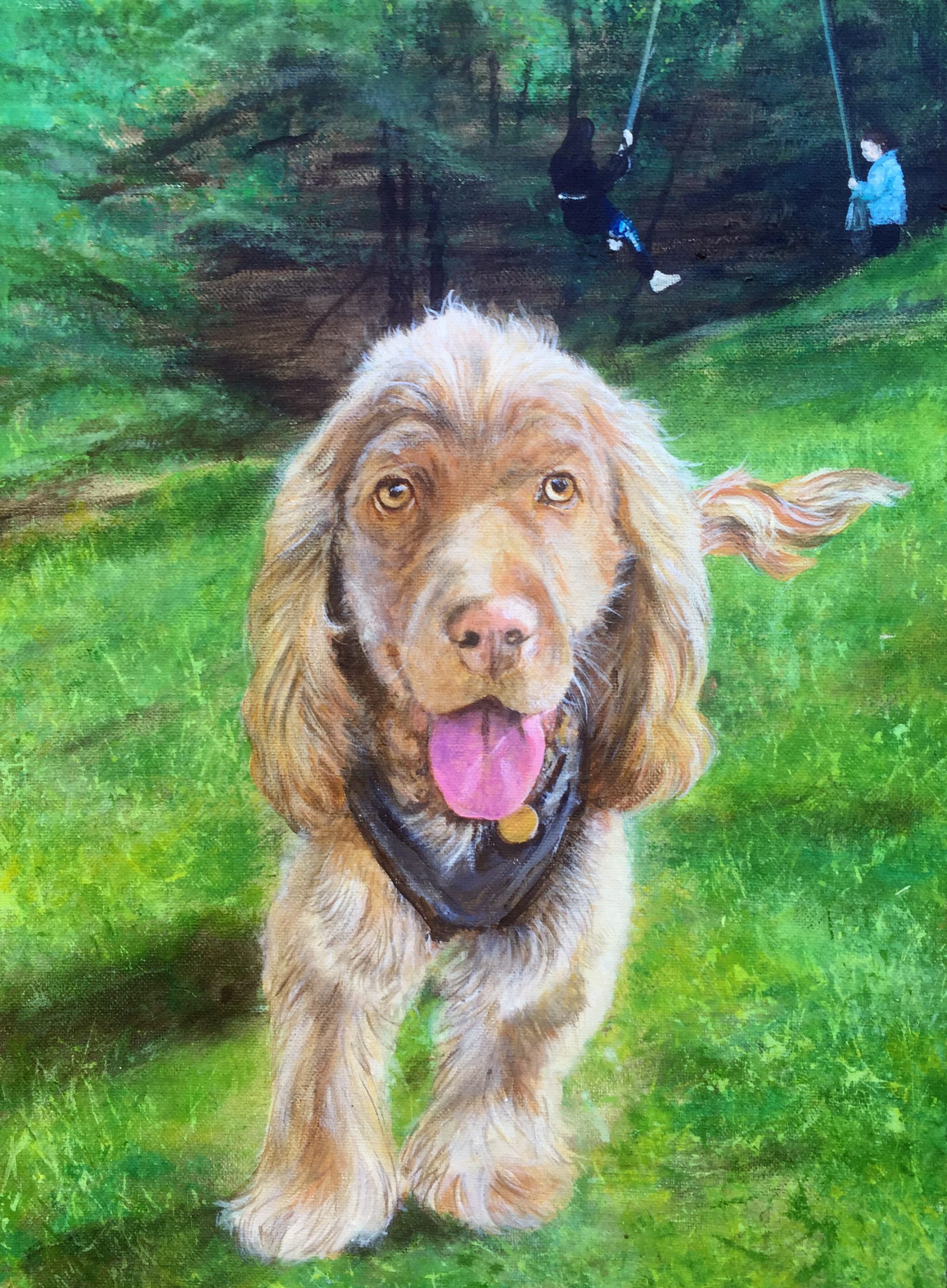 Professional acrylic animal portrait painting — commission by Akit London