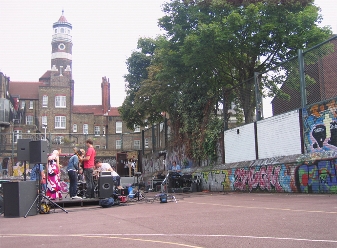 Community spray paint workshop Orange Rockcorp London