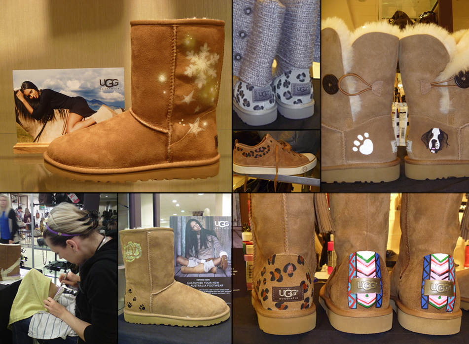 UGG boot customisation using airbrush and stencils